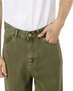 Solid Green Hole Jeans - Color: Green - DRIPIOT