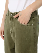 Solid Green Hole Jeans - Color: Green - DRIPIOT