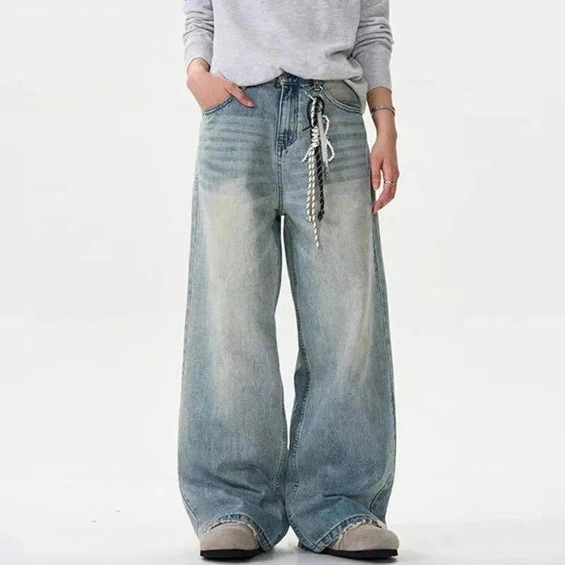 Moustache Effect Distressed Jeans - DRIPIOT