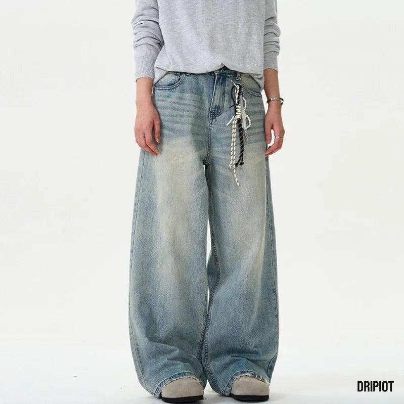 Moustache Effect Distressed Jeans - DRIPIOT