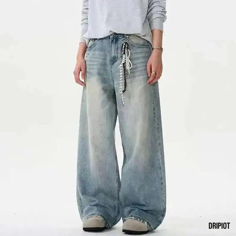 Moustache Effect Distressed Jeans - DRIPIOT