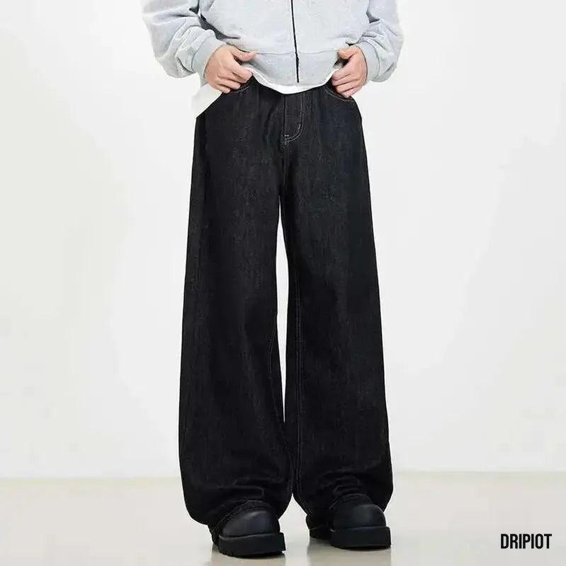 Simple Denim Black Jeans - DRIPIOT