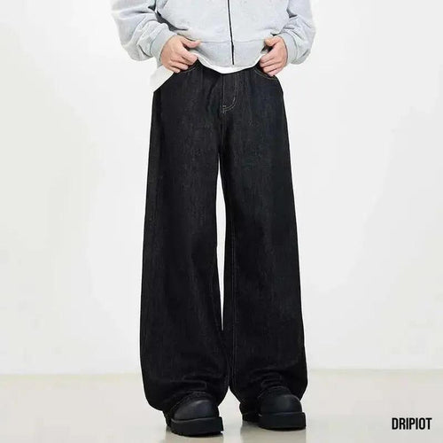 Simple Denim Black Jeans - DRIPIOT