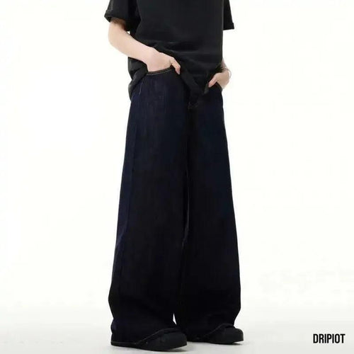 Simple Denim Black Jeans - DRIPIOT