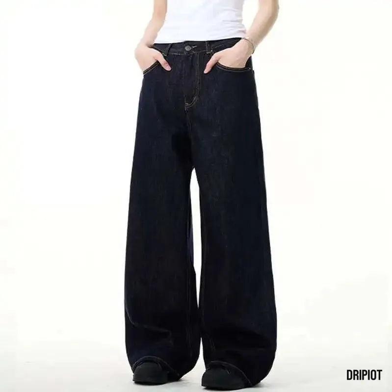 Simple Denim Black Jeans - DRIPIOT