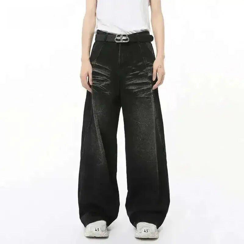 Straight Whiskers Solid Jeans - DRIPIOT