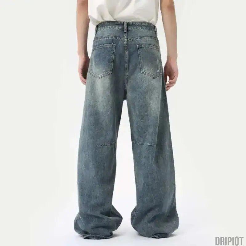 Washed Casual Straight Jeans - DRIPIOT