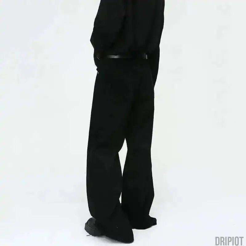 Washed Dark Loose Jeans - DRIPIOT