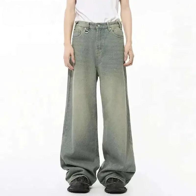 Washed Gradient Loose Jeans - DRIPIOT