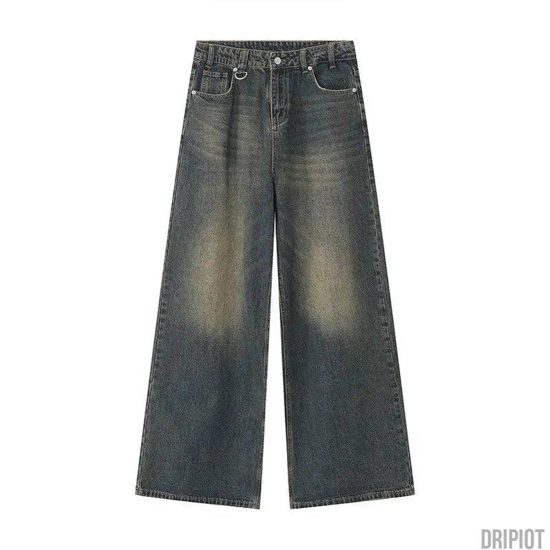 Washed Gradient Loose Jeans - DRIPIOT