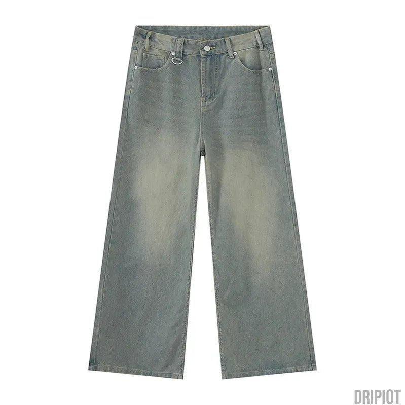 Washed Gradient Loose Jeans - DRIPIOT