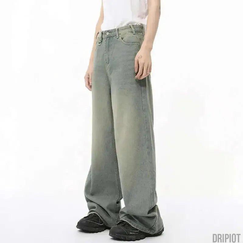 Washed Gradient Loose Jeans - DRIPIOT