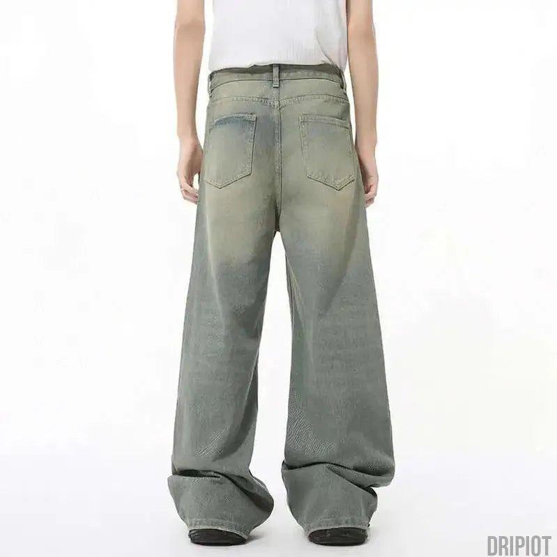 Washed Gradient Loose Jeans - DRIPIOT