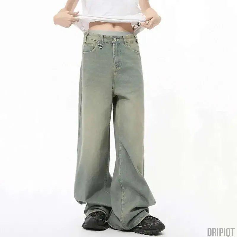 Washed Gradient Loose Jeans - DRIPIOT