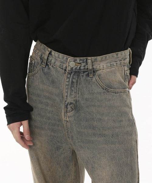 Chic Distressed Baggy Jeans - Color: Beige - DRIPIOT