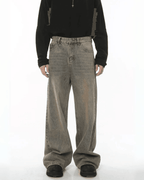 Chic Distressed Baggy Jeans - Color: Beige - DRIPIOT