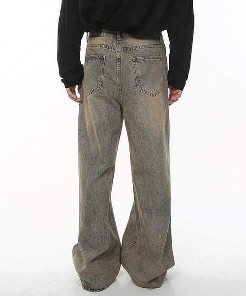 Chic Distressed Baggy Jeans - Color: Beige - DRIPIOT