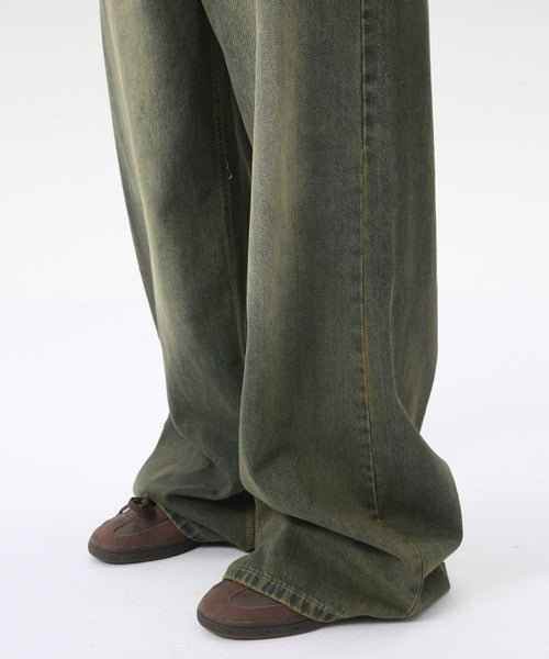 Denim Wide Casual Jeans - Color: Retro Cyan - DRIPIOT