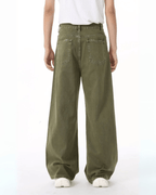 Solid Green Hole Jeans - Color: Green - DRIPIOT