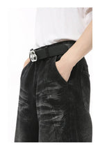 Straight Whiskers Solid Jeans - Color: Black - DRIPIOT