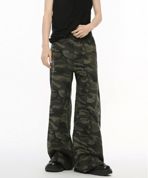 Washed Camo Loose Jeans - Color: Camouflage - DRIPIOT