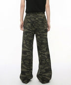 Washed Camo Loose Jeans - Color: Camouflage - DRIPIOT