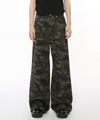 Washed Camo Loose Jeans - Color: Camouflage - DRIPIOT