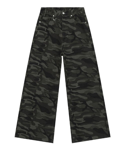 Washed Camo Loose Jeans - Color: Camouflage - DRIPIOT