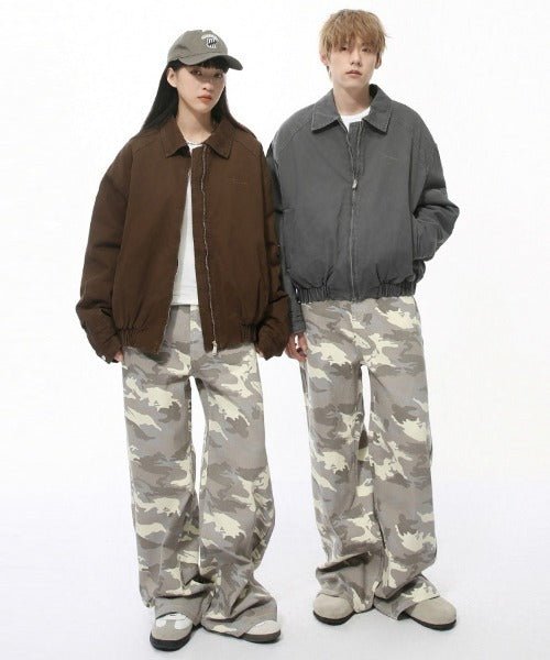 Washed Camo Loose Jeans - Color: Light Camouflage - DRIPIOT