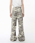 Washed Camo Loose Jeans - Color: Light Camouflage - DRIPIOT