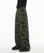 Washed Camo Loose Jeans - Color: Camouflage - DRIPIOT