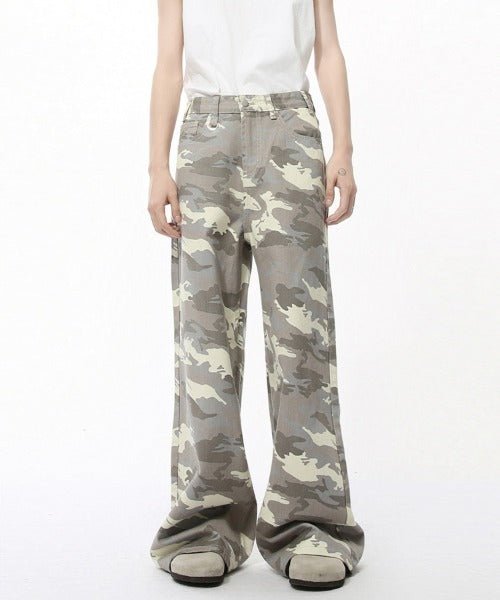 Washed Camo Loose Jeans - Color: Light Camouflage - DRIPIOT