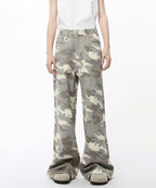 Washed Camo Loose Jeans - Color: Light Camouflage - DRIPIOT