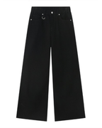 Washed Dark Loose Jeans - Color: Black Solid - DRIPIOT