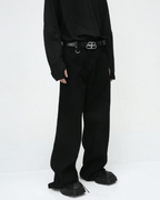Washed Dark Loose Jeans - Color: Black Solid - DRIPIOT