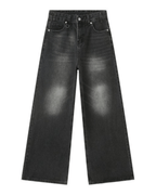 Washed Dark Loose Jeans - Color: Black Grey - DRIPIOT