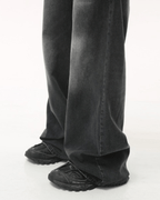 Washed Dark Loose Jeans - Color: Black Grey - DRIPIOT