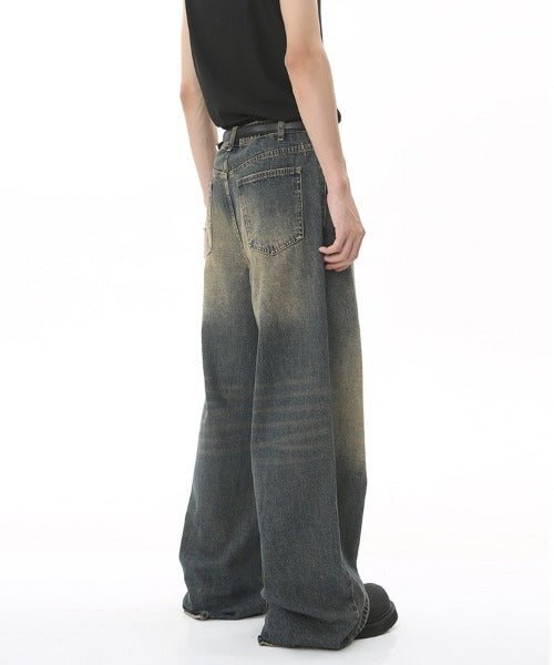 Washed Gradient Loose Jeans - Color: Rustlight - DRIPIOT