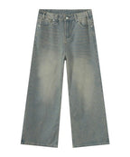 Washed Gradient Loose Jeans - Color: Cyan - DRIPIOT