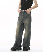 Washed Gradient Loose Jeans - Color: Rustlight - DRIPIOT
