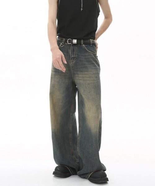 Washed Gradient Loose Jeans - Color: Rustlight - DRIPIOT