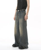 Washed Gradient Loose Jeans - Color: Rustlight - DRIPIOT