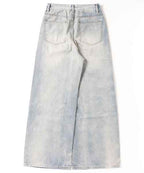 Worn Out Wide Jeans - Color: Light Blue - DRIPIOT